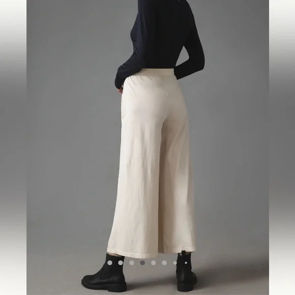 Anthropologie Cream Women's Pants casual pull on cross over - Picture 10 of 10